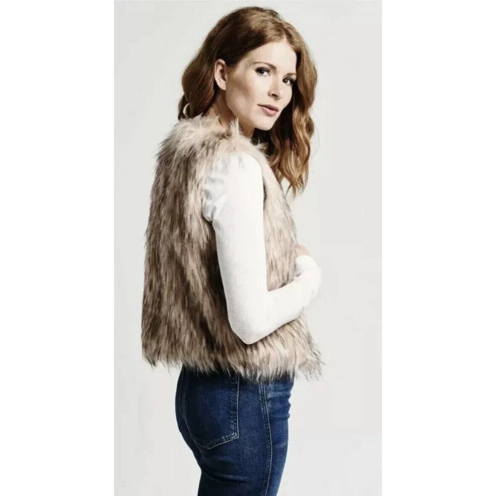 BB Dakota Faux Fur Mauve Rose Vest  B1301688 Size Small